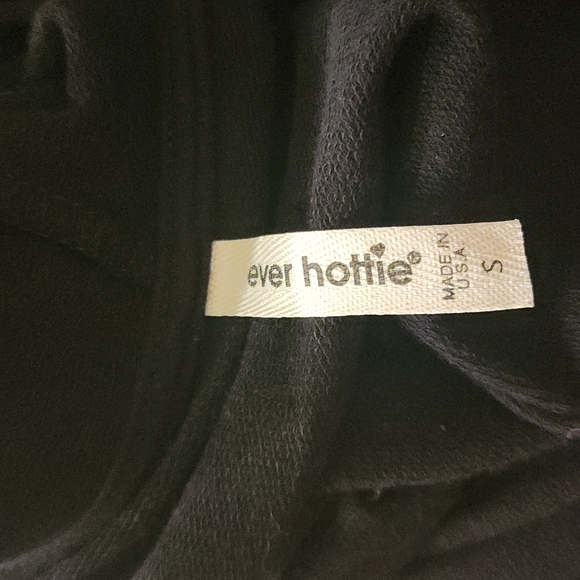 Ever Hottie VENICE BEACH Crop Long Sleeve Hoodie Shirt Black Top Size Small - Picture 2 of 5